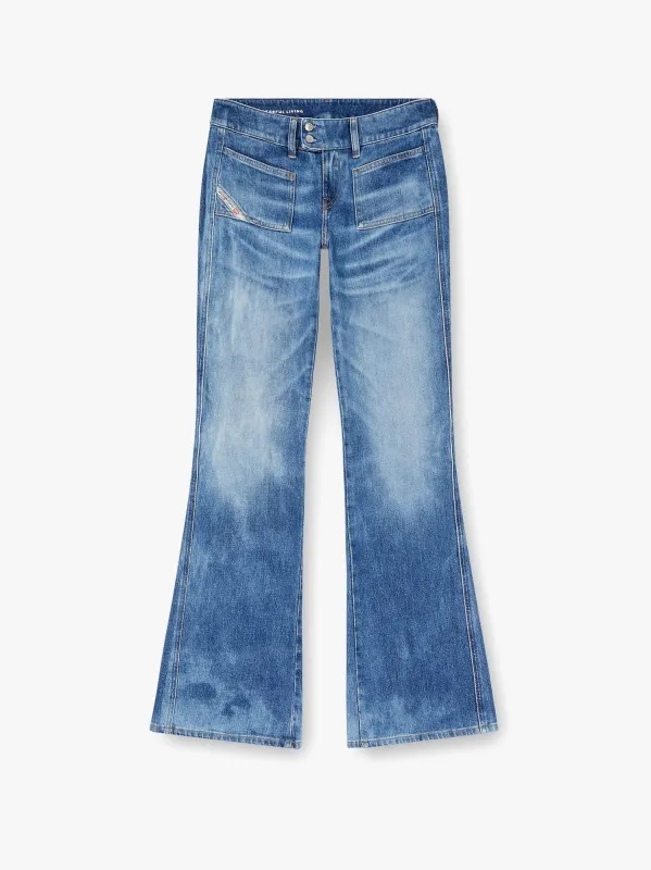 D-hush partially organic cotton flared jeans with back logo patch sold by Lord & Taylor