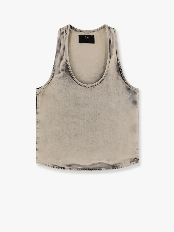 Moon stone-washed denim tank top sold by Lord & Taylor