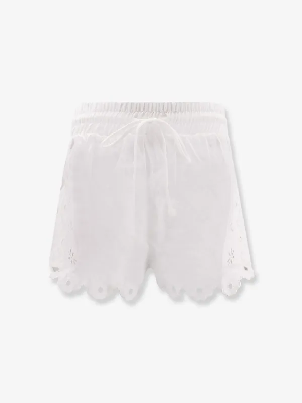 Linen perforated shorts sold by Lord & Taylor