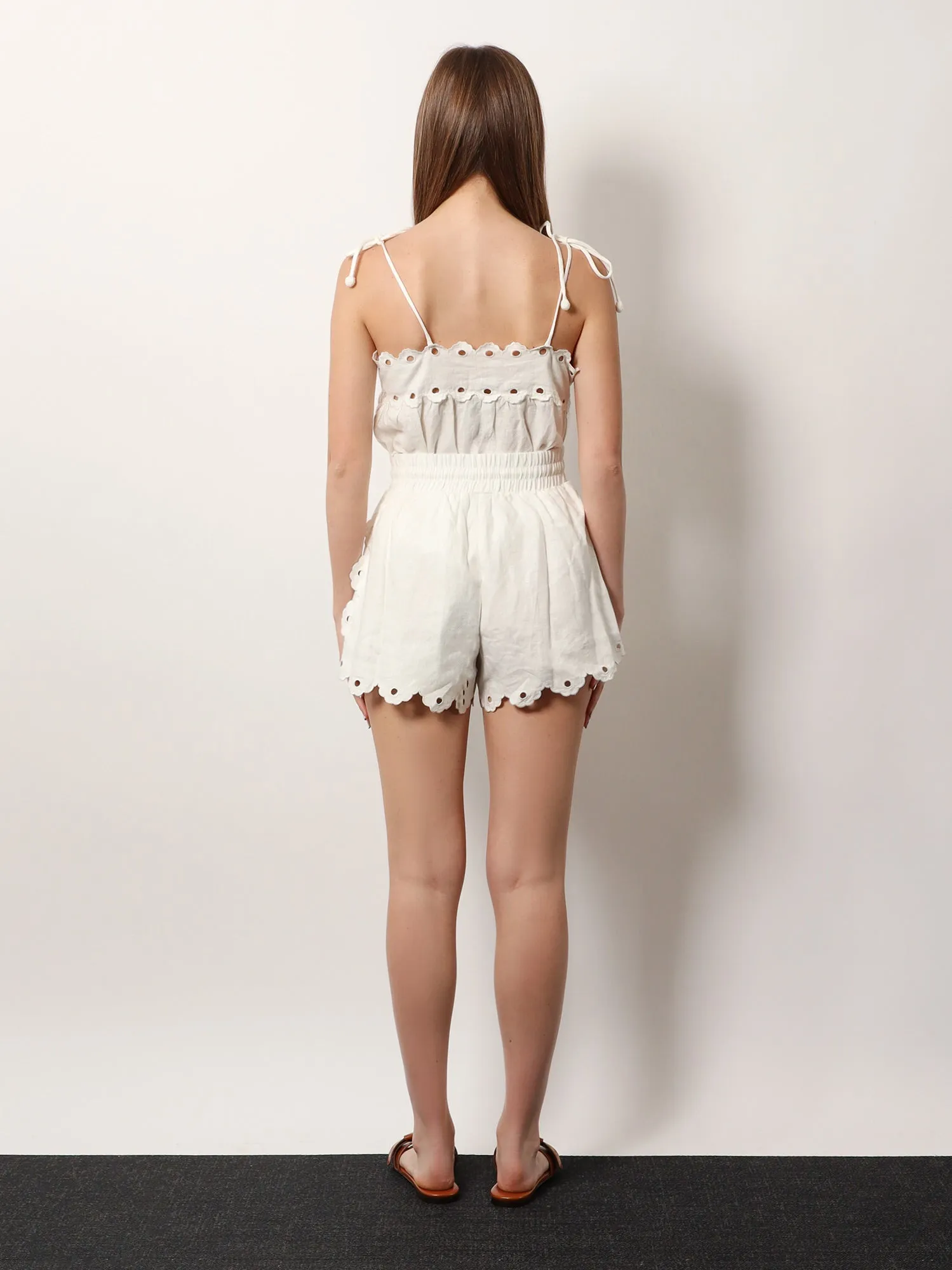 Linen perforated shorts sold by Lord & Taylor product image thumbnail 3