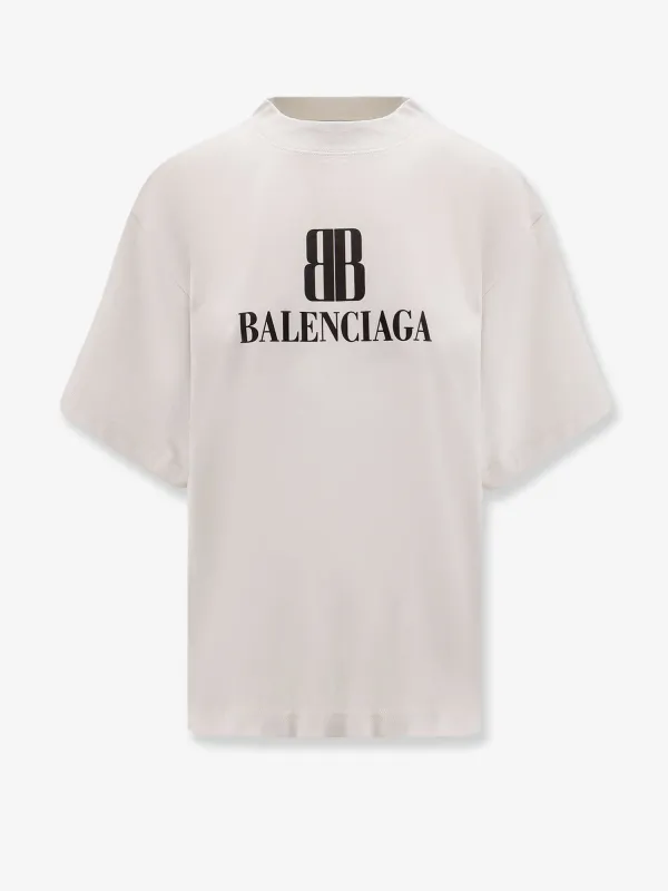 Cropped cotton t-shirt made by Balenciaga