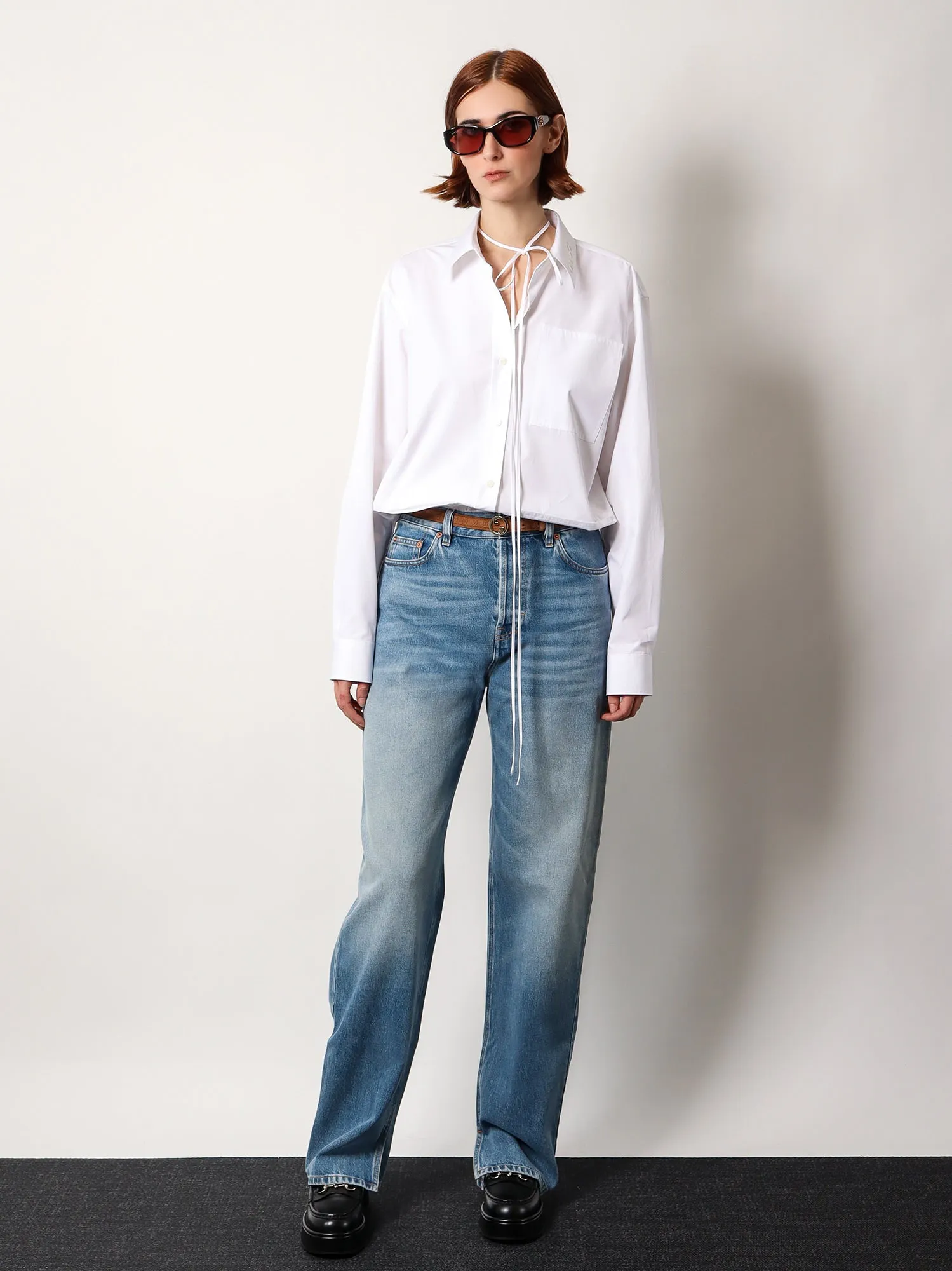 Boyfriend jeans with gucci rosso ancora tag sold by Lord & Taylor product image thumbnail 2