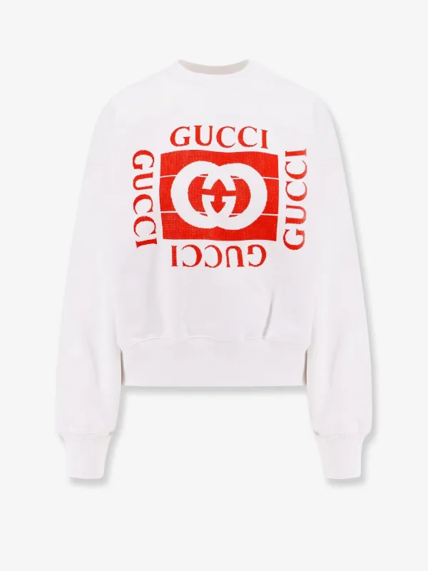 Cotton sweatshirt with frontal flocked logo sold by Lord & Taylor