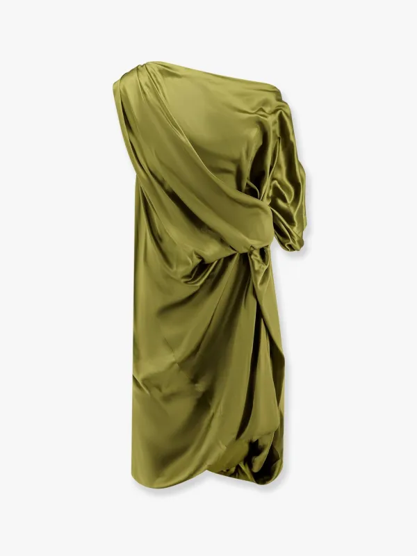 Dalant silk dress with lateral knot sold by Lord & Taylor