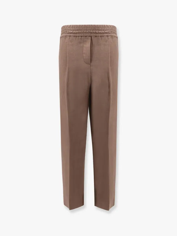 Viscose and linen trousers with ton-sur-ton lateral band sold by Lord & Taylor