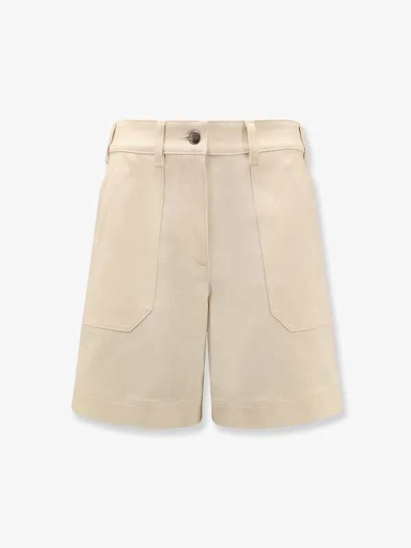 Stretch cotton shorts with maxi logo patch sold by Lord & Taylor