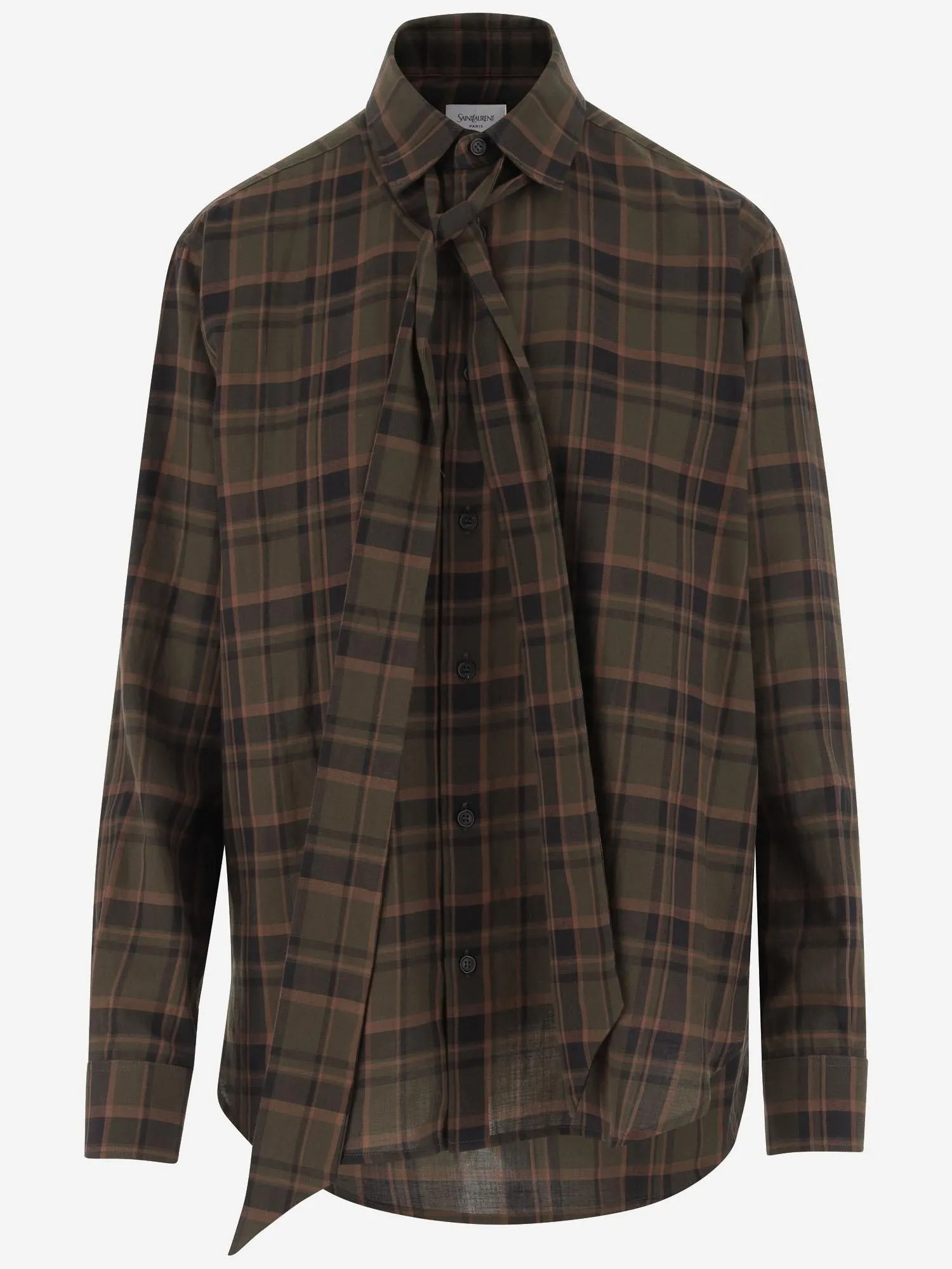 Cassandra Plaid Pattern Cotton Lavallière Shirt sold by Lord & Taylor