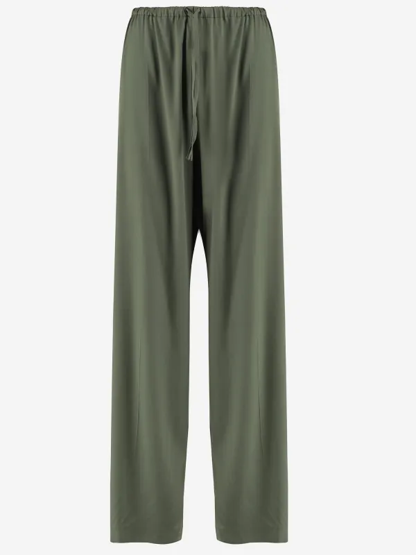 Stretch Silk Pants in Vibrant Green sold by Lord & Taylor