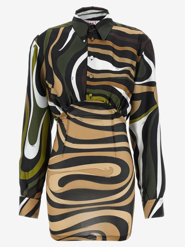 Long-sleeved mini dress with marble print sold by Lord & Taylor