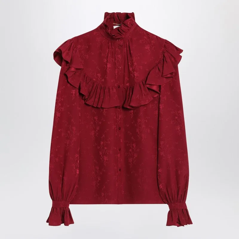 Saint Laurent Red damask silk shirt sold by Lord & Taylor