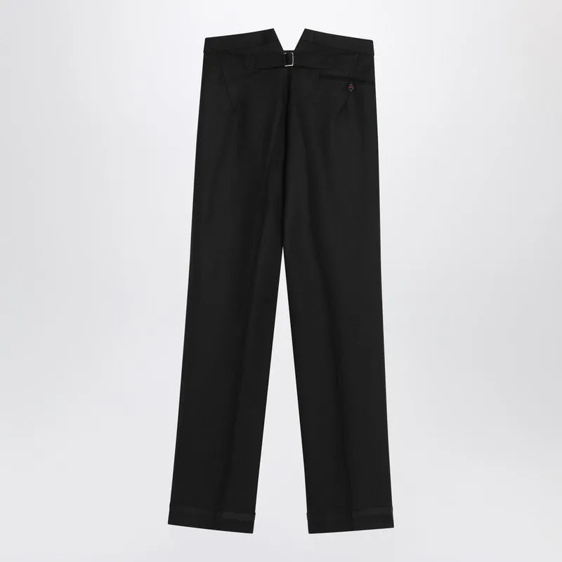 Maison Margiela Black wool pleated trousers sold by Lord & Taylor product image thumbnail 2