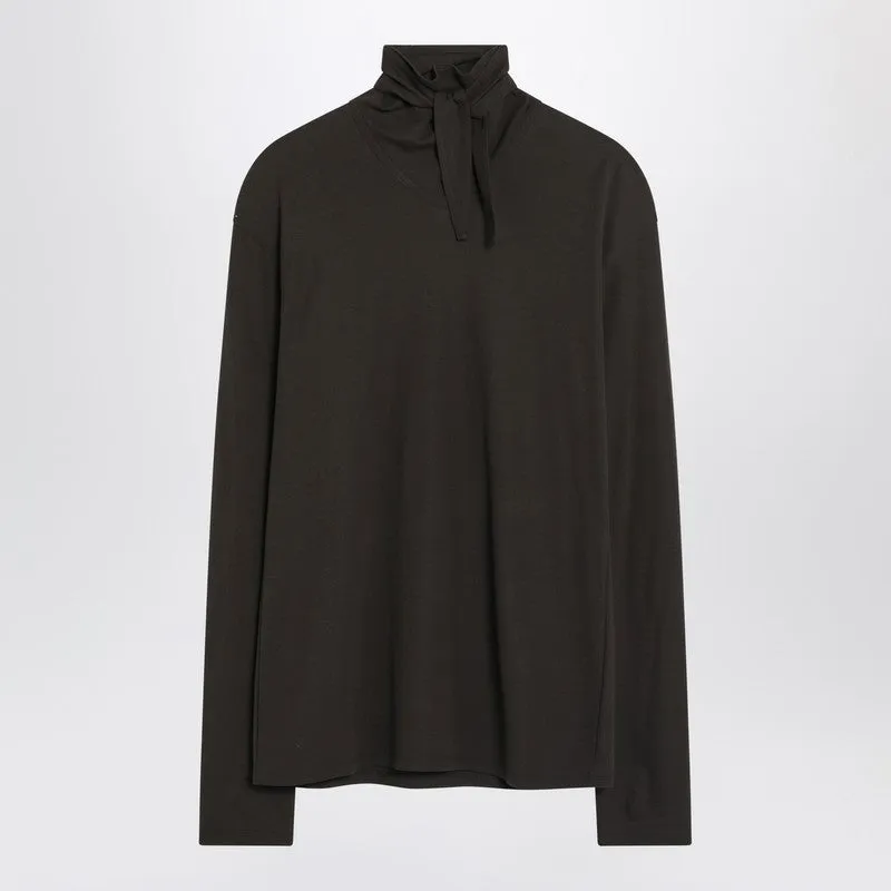 LEMAIRE Brown turtleneck with integrated scarf sold by Lord & Taylor