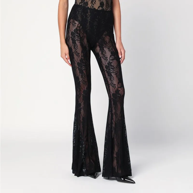 Norma Kamali Black flared lace trousers sold by Lord & Taylor