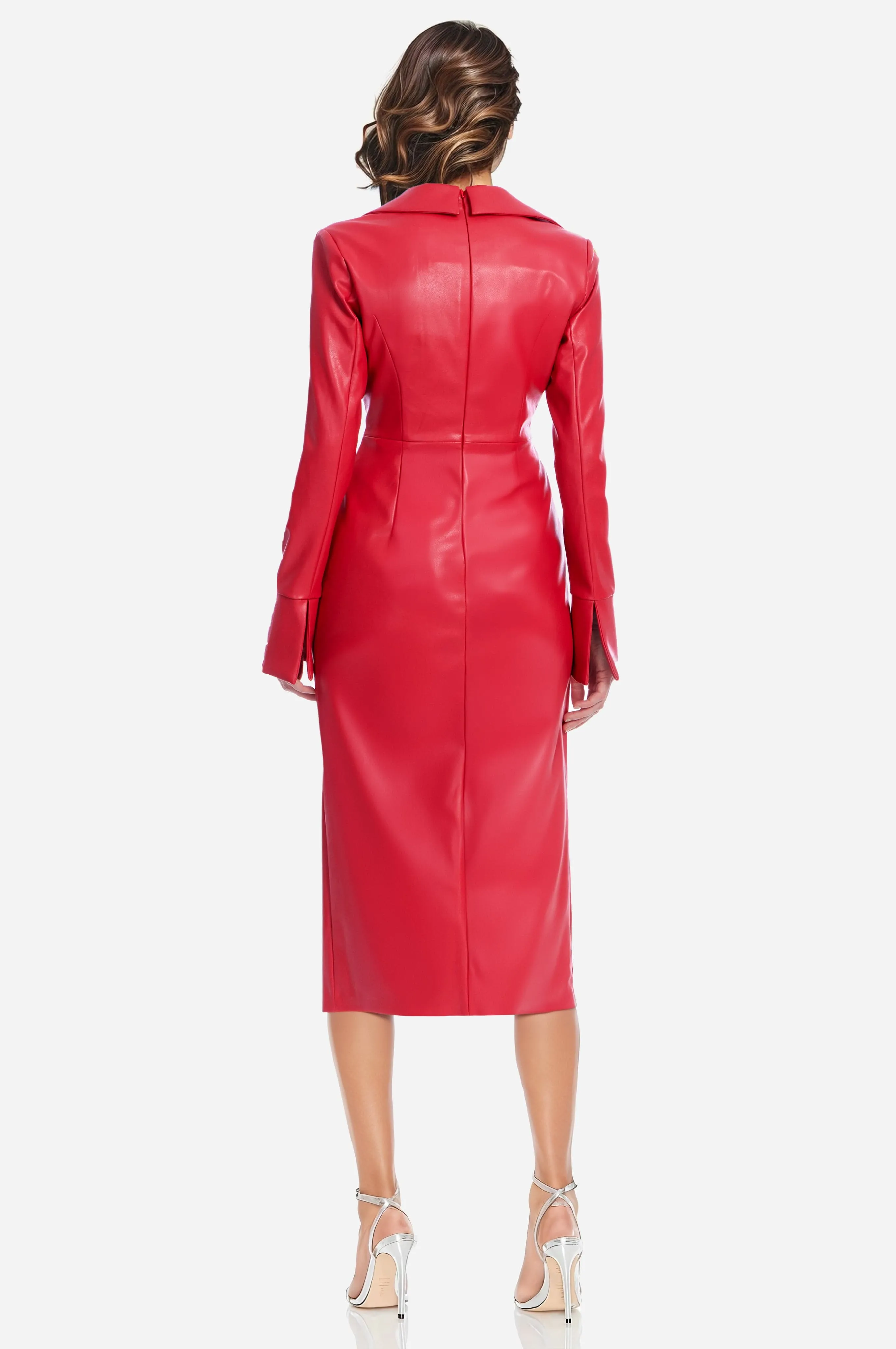 The Mary | Strawberry Twist Faux Leather Cocktail Dress sold by Lord & Taylor product image thumbnail 5