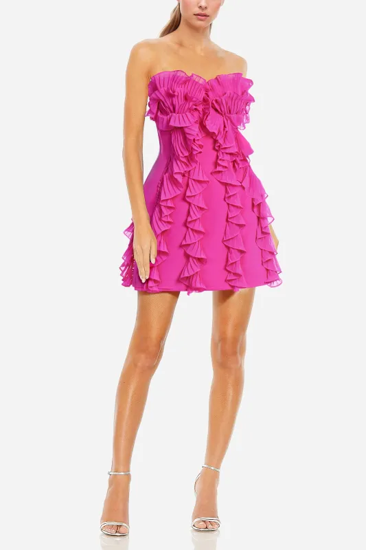 The Khefri | Strapless Chiffon Cocktail Dress sold by Lord & Taylor