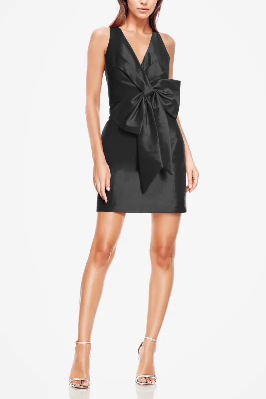 The Amira | Black Bow Mini Cocktail Dress sold by Lord & Taylor