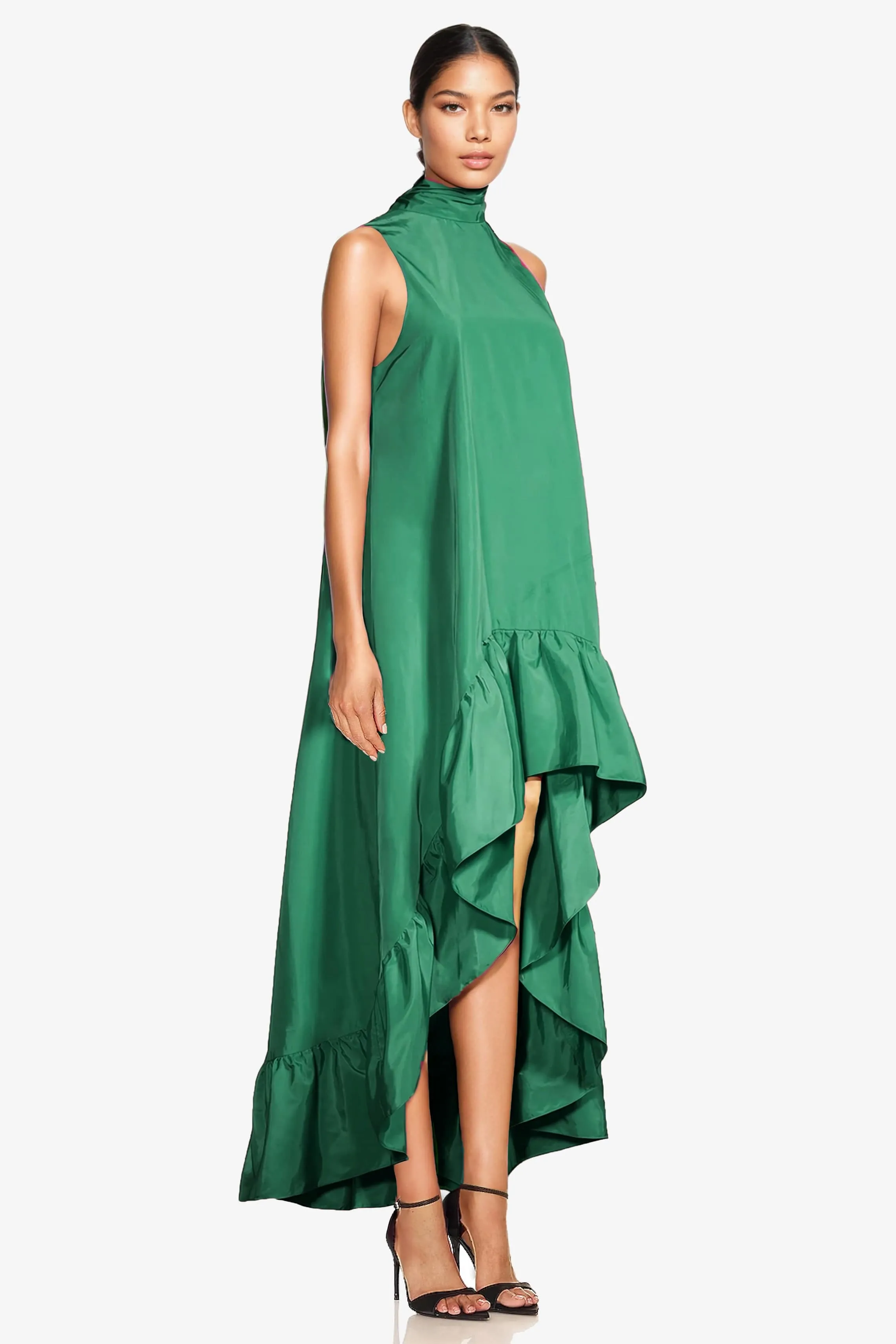 The Yolanda | Green High-Low Maxi Gown sold by Lord & Taylor product image thumbnail 5