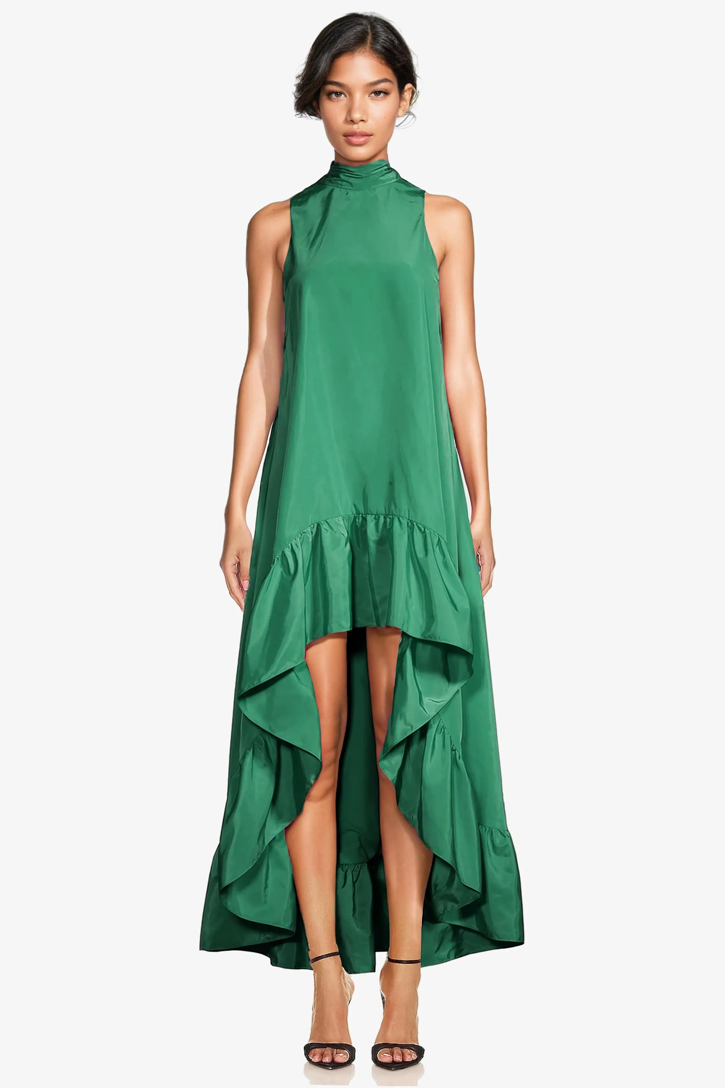 The Yolanda | Green High-Low Maxi Gown sold by Lord & Taylor product image thumbnail 3