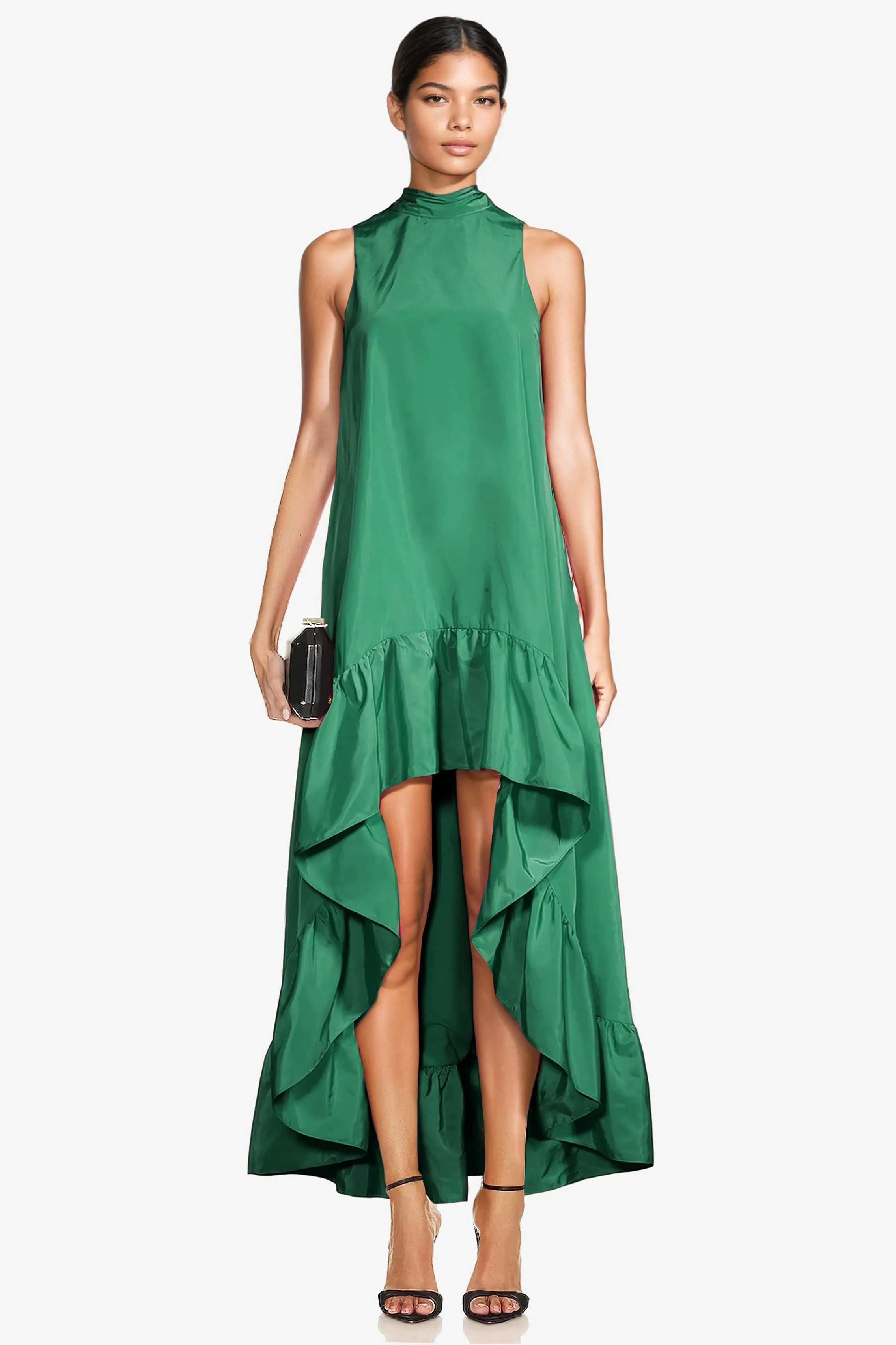 The Yolanda | Green High-Low Maxi Gown sold by Lord & Taylor product image thumbnail 4