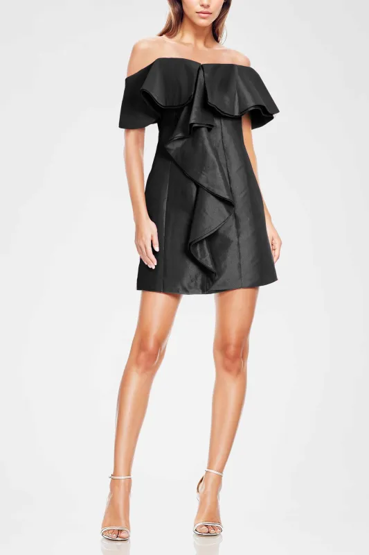The Blakely | Black Off-The-Shoulder Cocktail Dress sold by Lord & Taylor