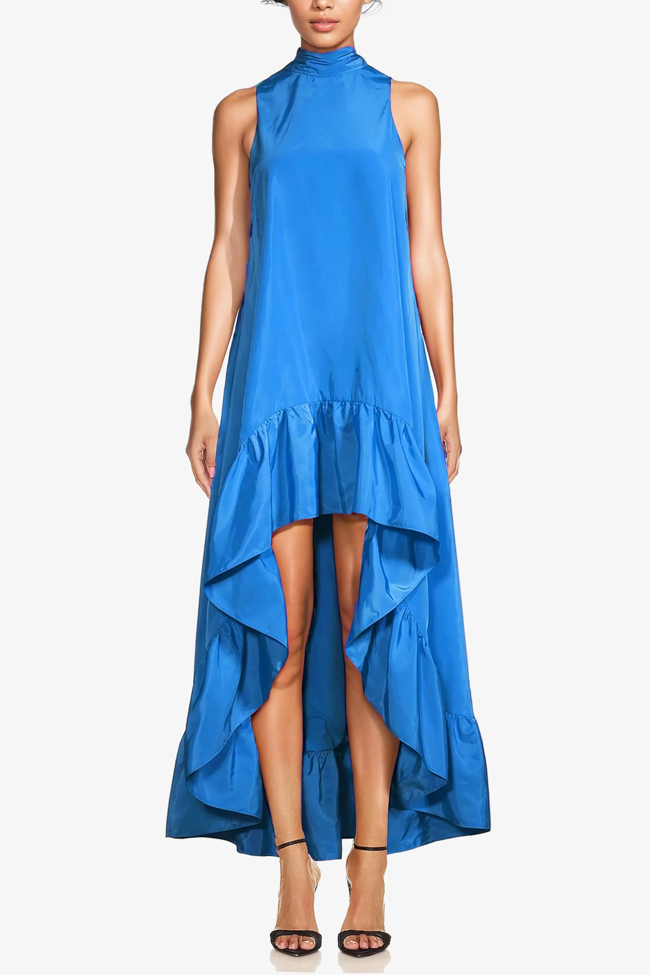 The Yolanda | Peacock Blue High-Low Maxi Gown sold by Lord & Taylor