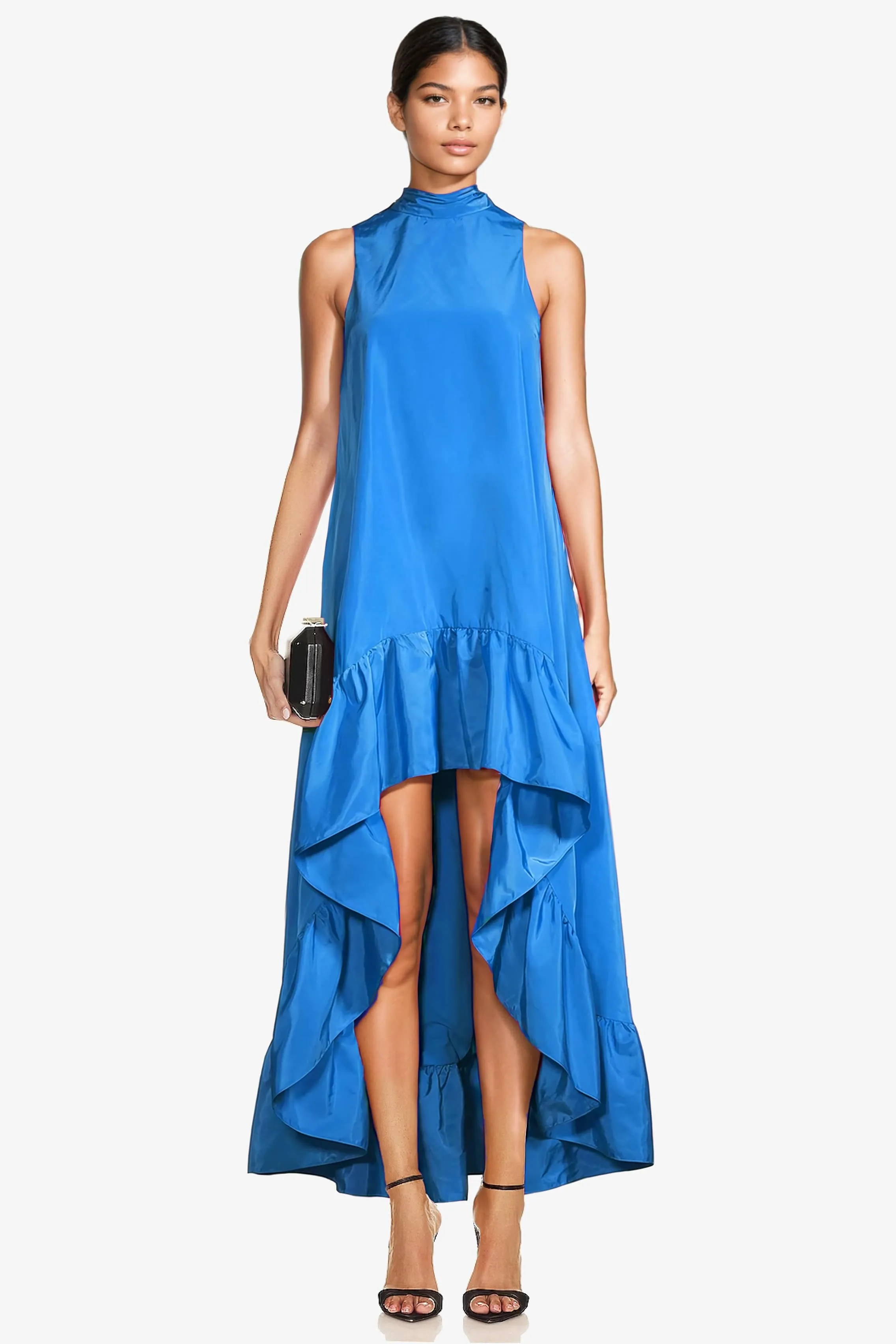 The Yolanda | Peacock Blue High-Low Maxi Gown sold by Lord & Taylor product image thumbnail 4