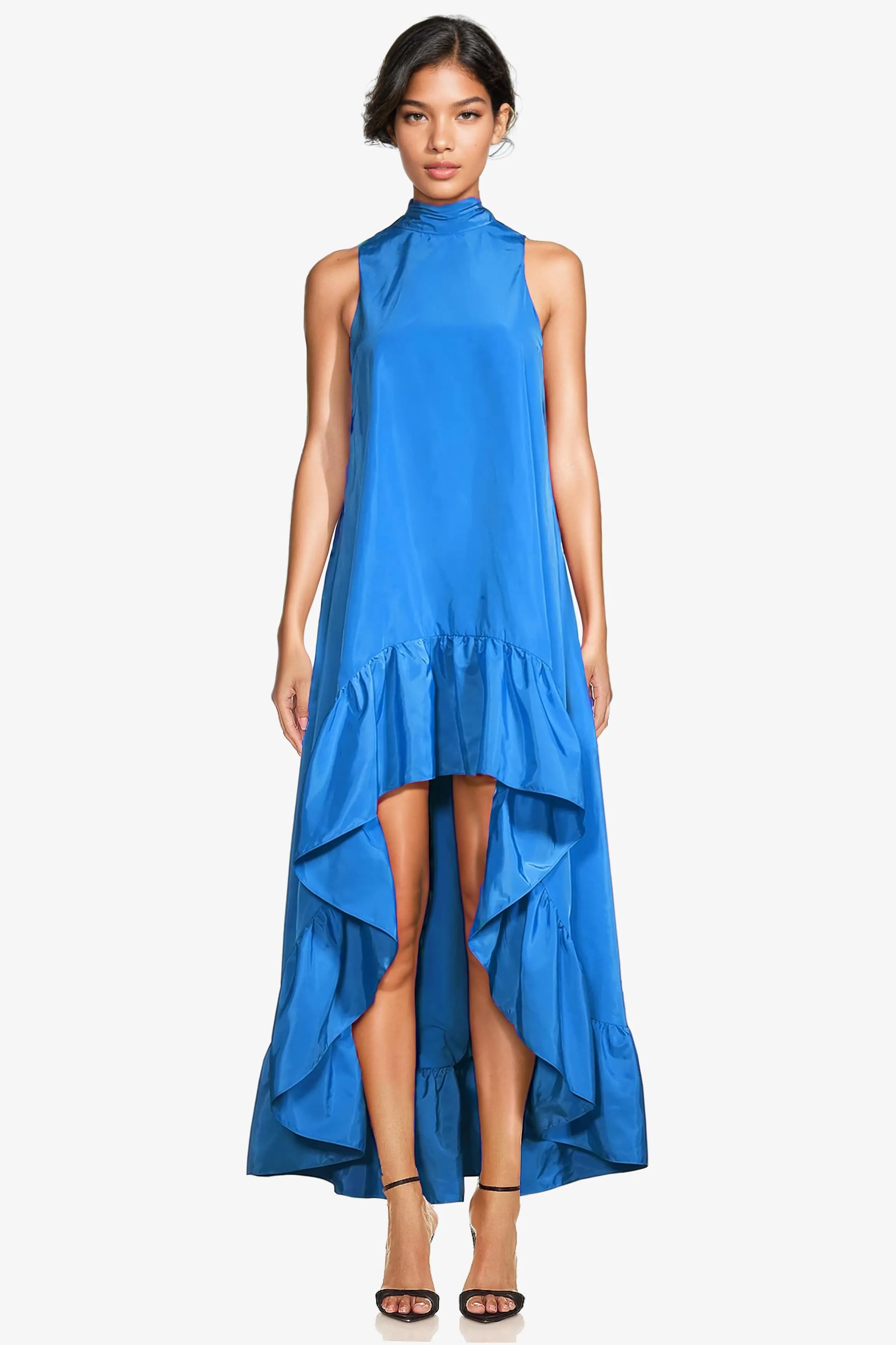 The Yolanda | Peacock Blue High-Low Maxi Gown sold by Lord & Taylor product image thumbnail 5