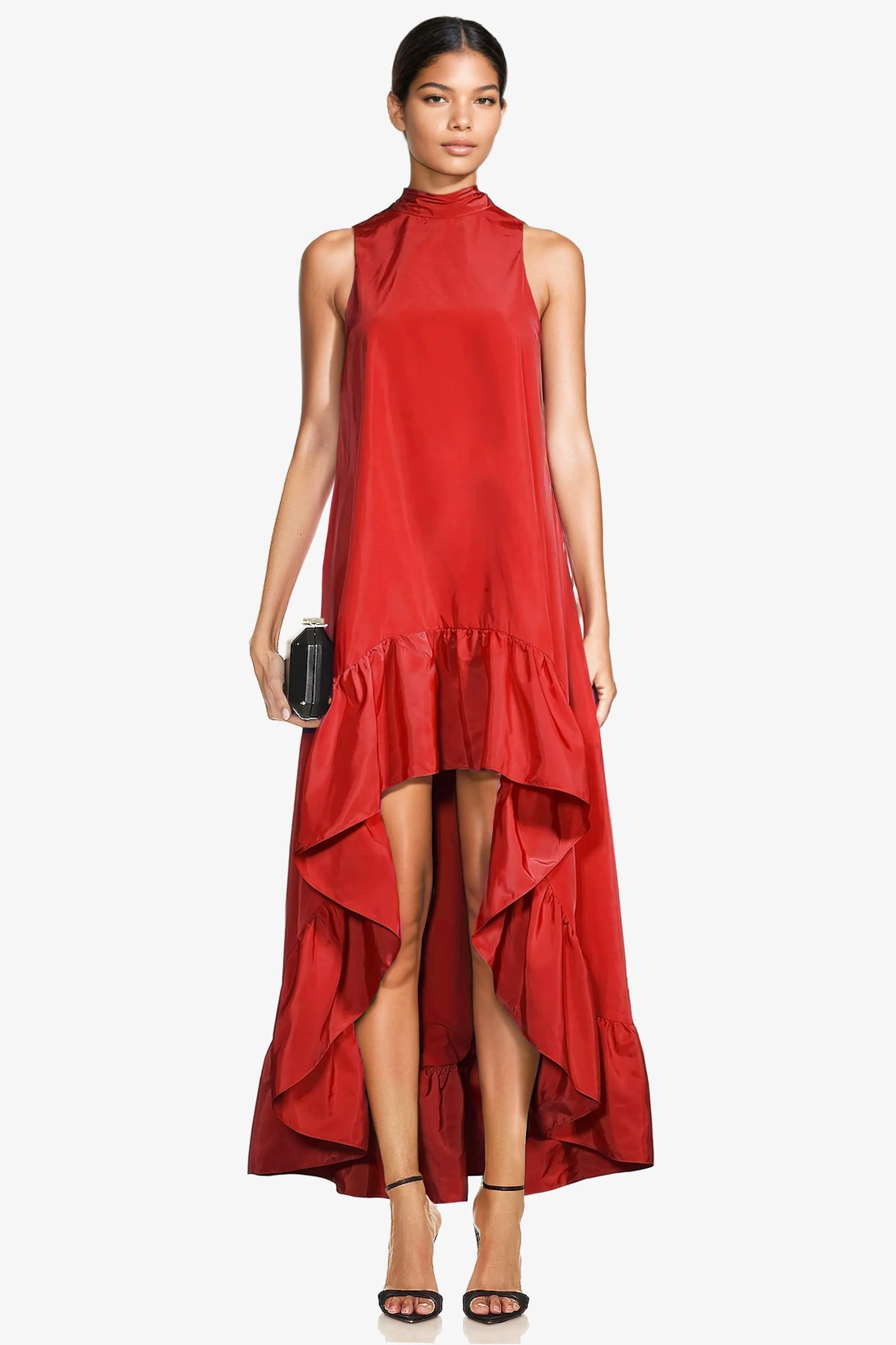 The Yolanda | Red High-Low Maxi Gown sold by Lord & Taylor product image thumbnail 4