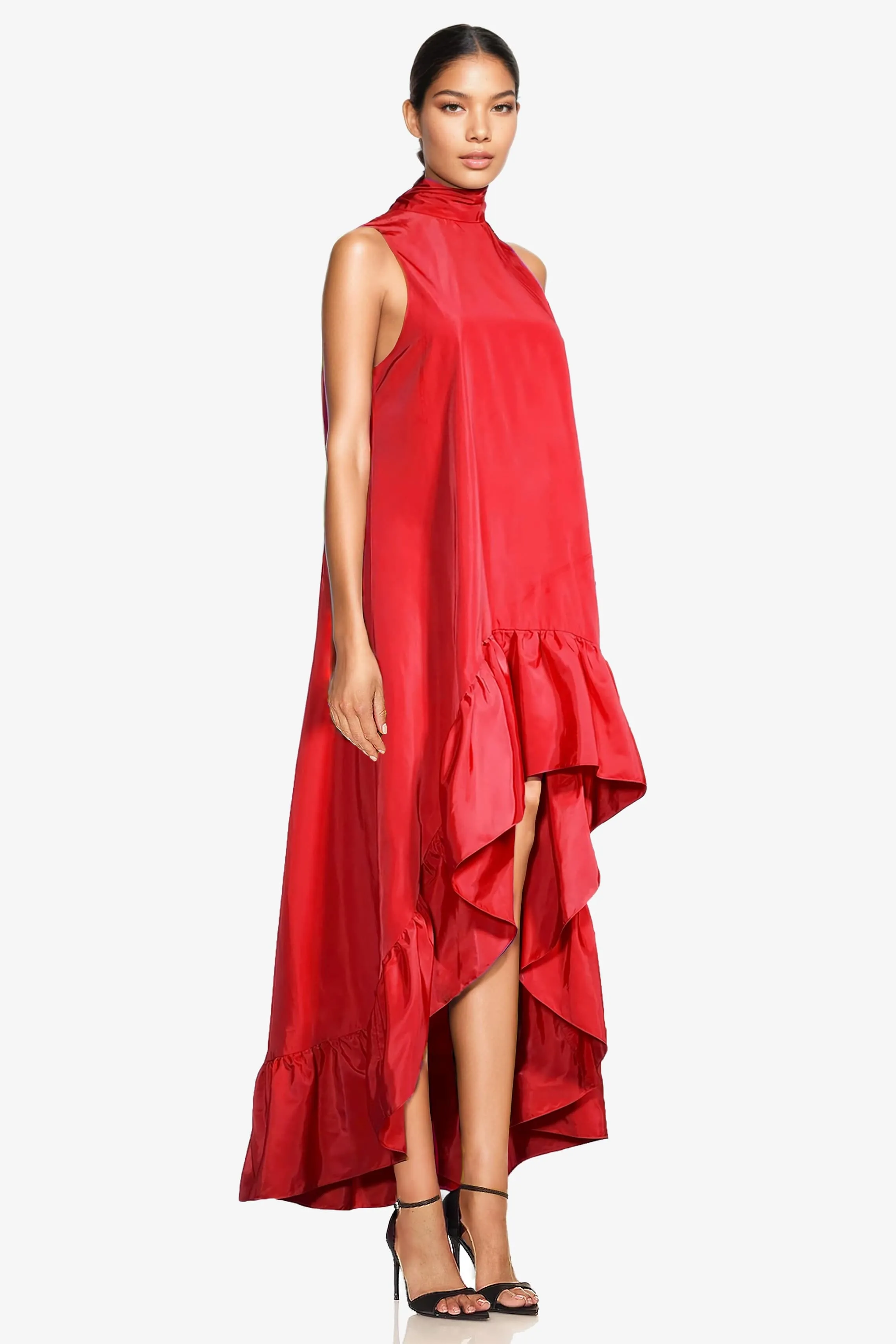The Yolanda | Red High-Low Maxi Gown sold by Lord & Taylor product image thumbnail 5