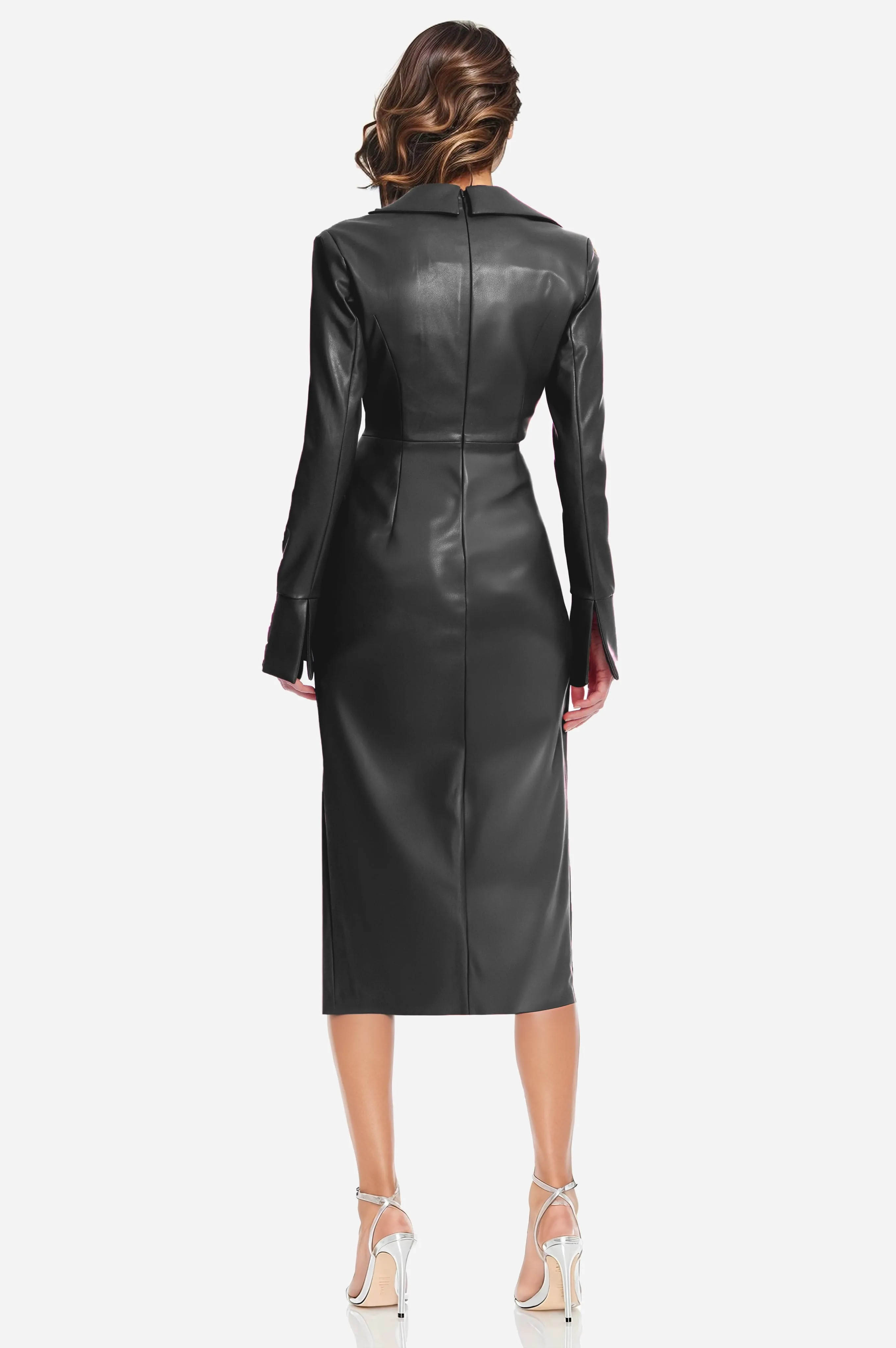 The Mary | Black Twist Faux Leather Cocktail Dress sold by Lord & Taylor product image thumbnail 5