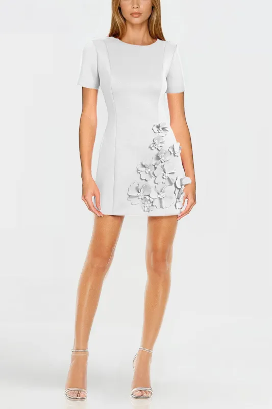 The Vega | 3D Ivory Flower Cocktail Dress sold by Lord & Taylor