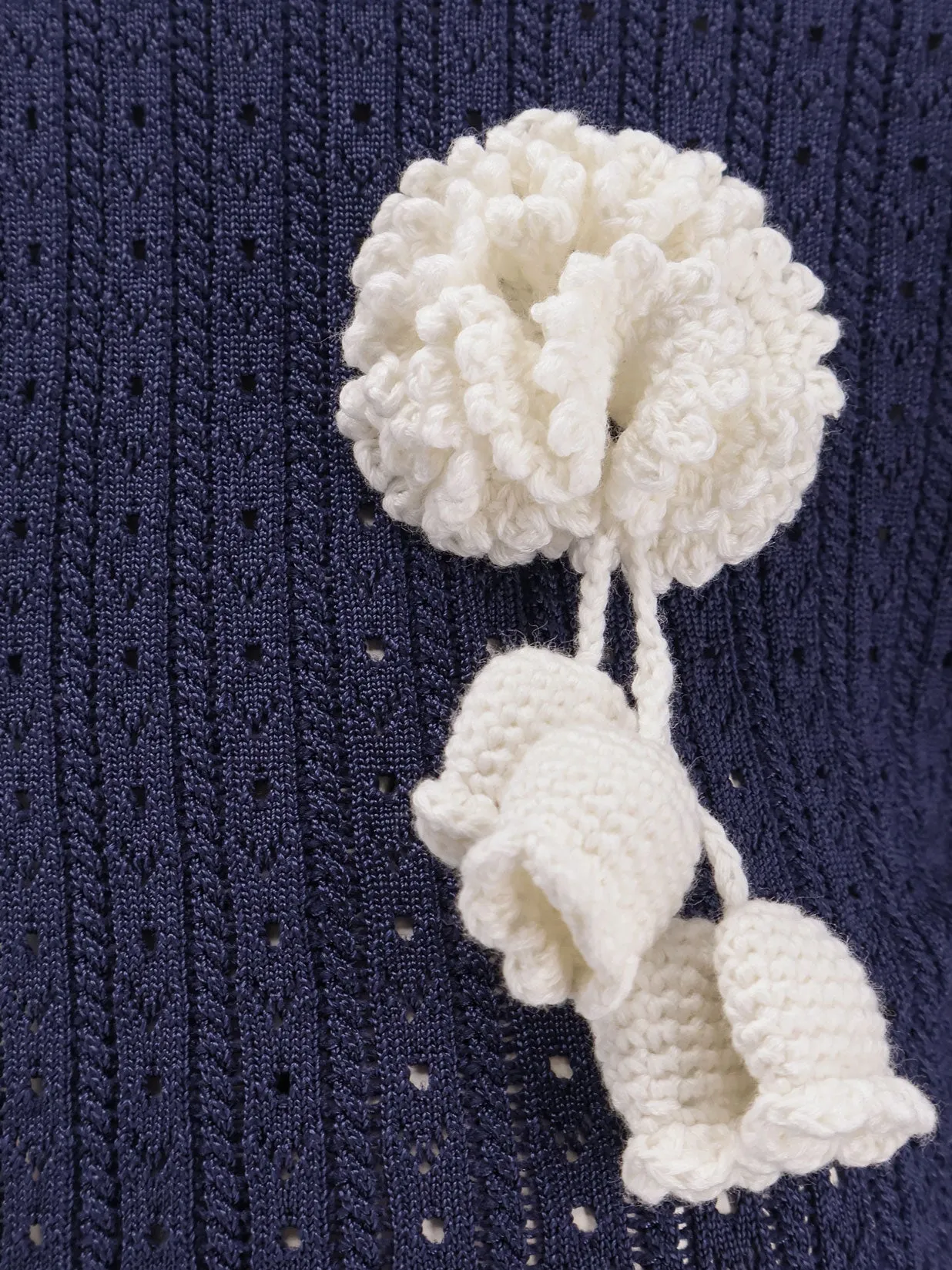 Perforated knit short dress with removable lace brooch sold by Lord & Taylor product image thumbnail 5