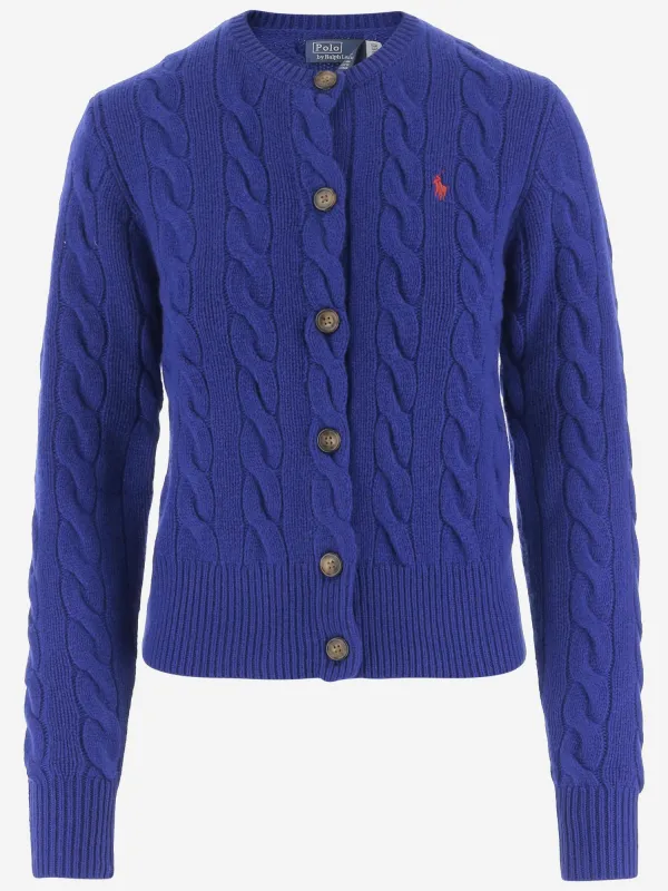 Wool and Cashmere Cardigan with Logo sold by Lord & Taylor