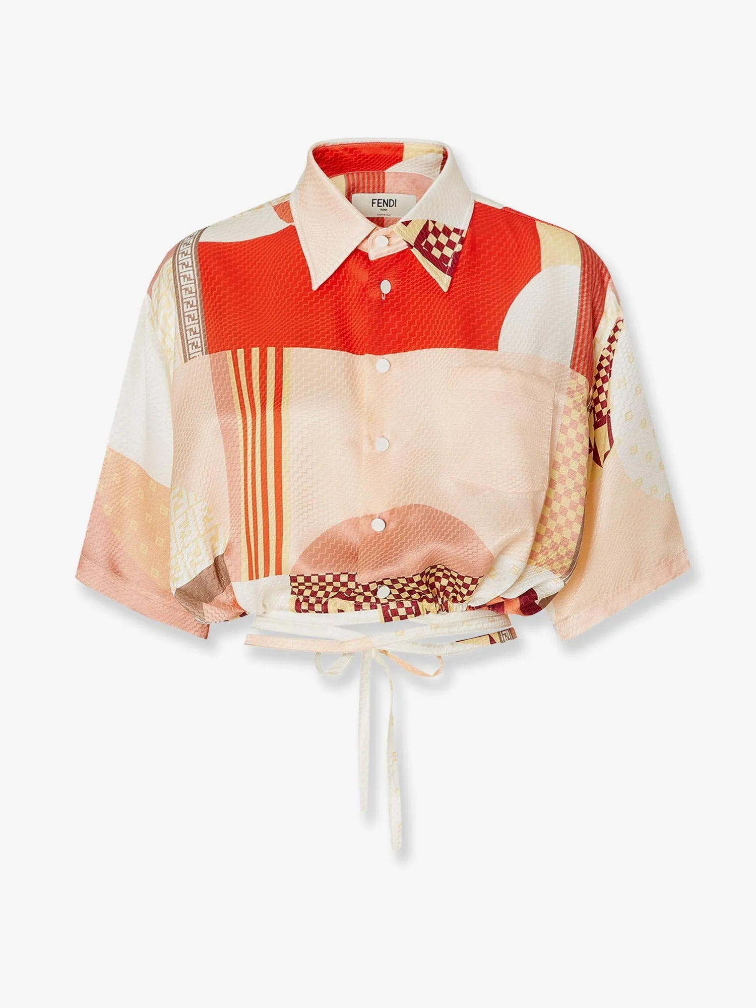 Fendi Patchwork Silk Shirt sold by Lord & Taylor