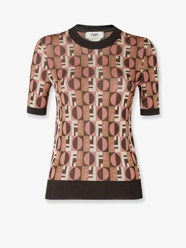 Fendi Viscose Sweater with Optical Motif sold by Lord & Taylor