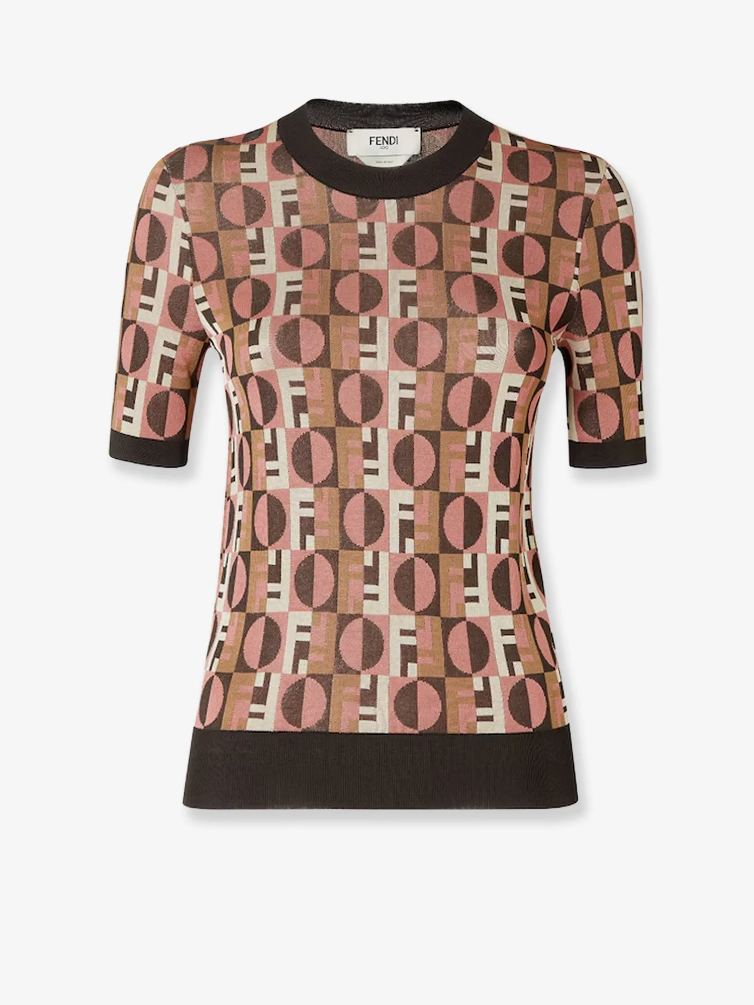 Fendi Viscose Sweater with Optical Motif sold by Lord & Taylor