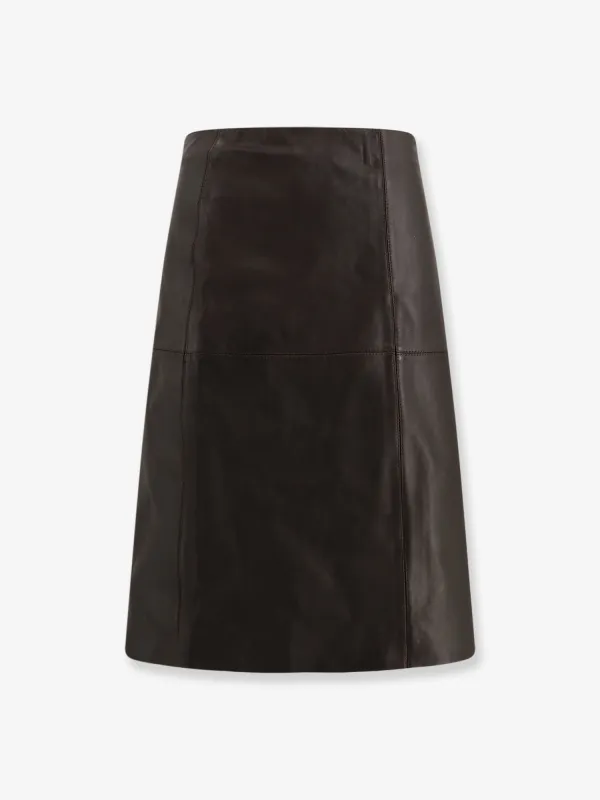 Gwen Leather Midi Skirt sold by Lord & Taylor