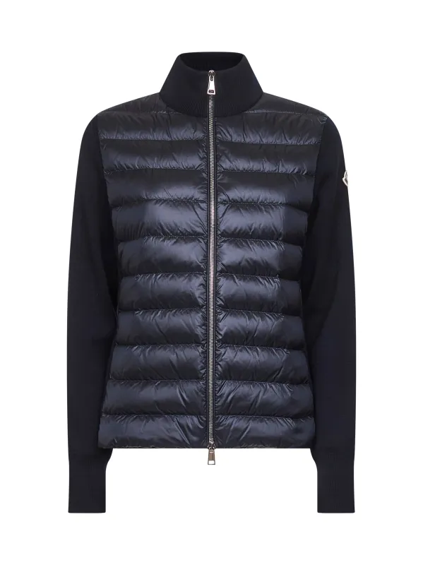 Blue Wool Zip-Up Padded Cardigan sold by Lord & Taylor