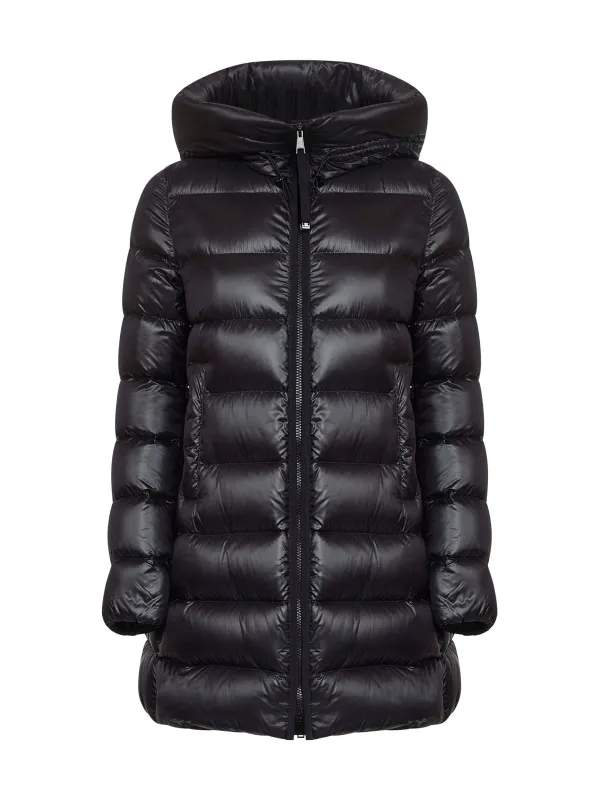 Black Suyenne Midi Hooded Down Jacket sold by Lord & Taylor