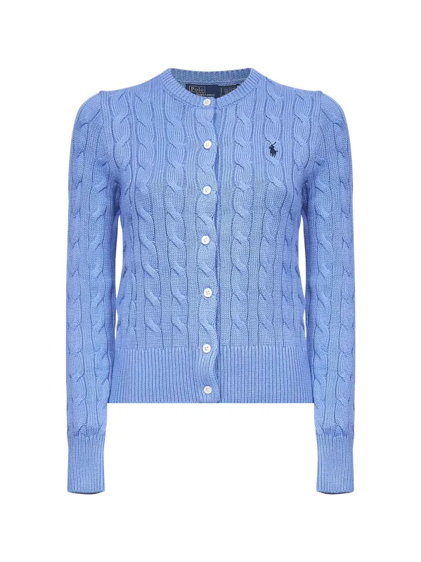 Light Blue Cable-Knit Cotton Cardigan sold by Lord & Taylor
