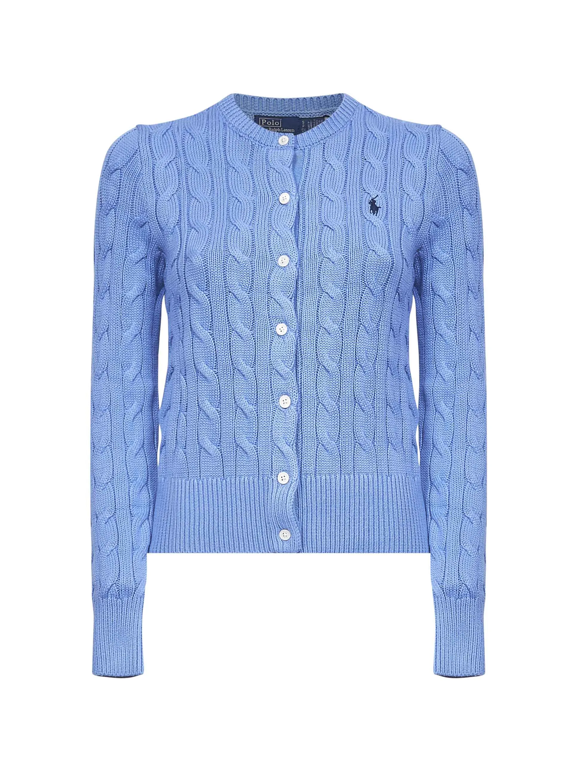 Light Blue Cable-Knit Cotton Cardigan sold by Lord & Taylor