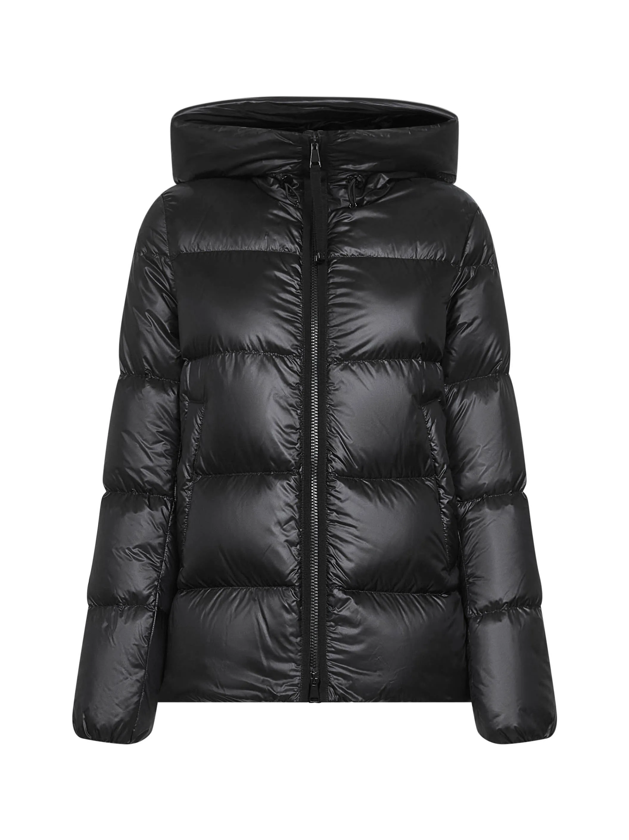 Black Serittes Short Hooded Down Jacket sold by Lord & Taylor