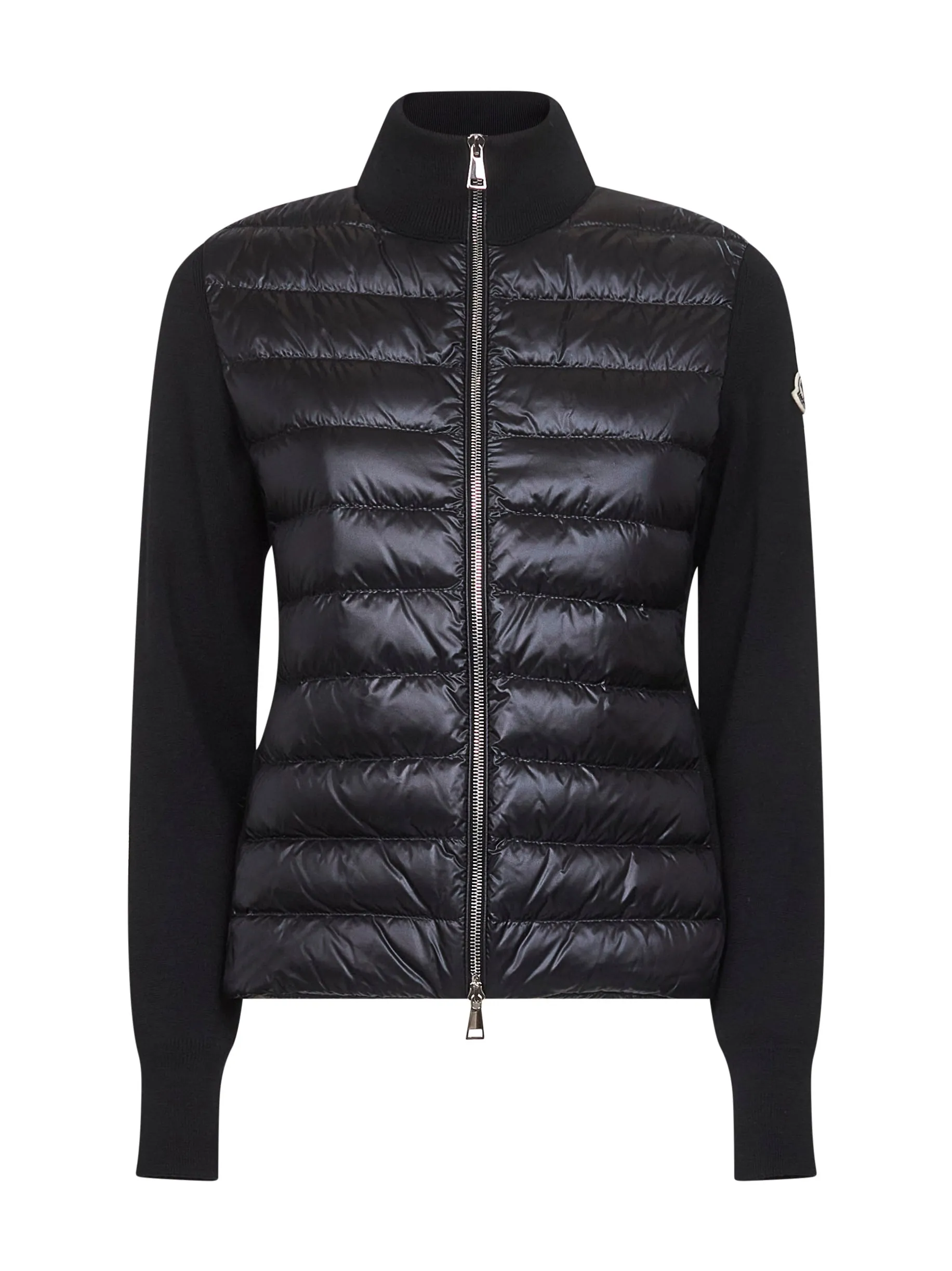 Black Wool Zip-Up Padded Cardigan sold by Lord & Taylor