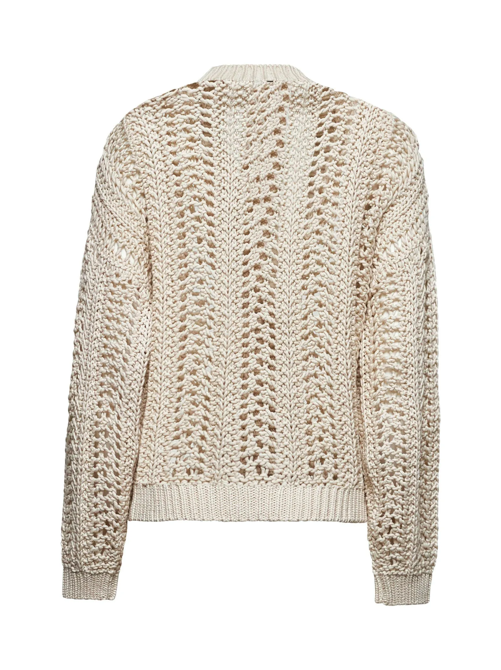 Beige Cotton Ribbed Net Cardigan sold by Lord & Taylor product image thumbnail 2