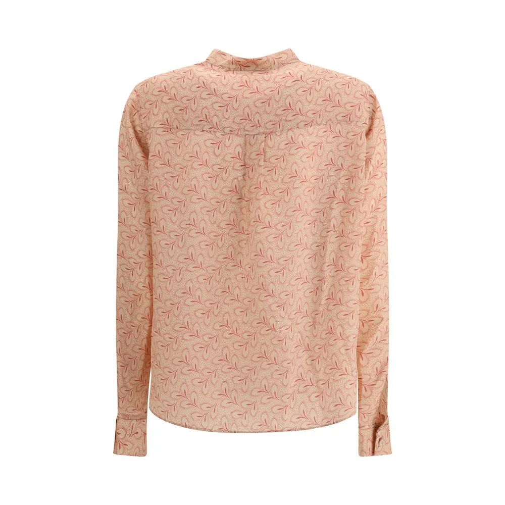 Blouse with foliage print and refined stand-up collar sold by Lord & Taylor product image thumbnail 2