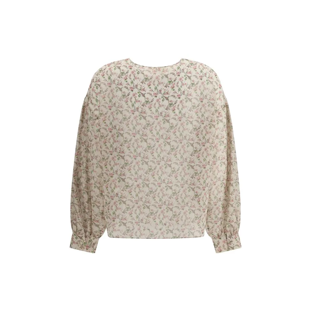 Floral print silk blouse sold by Lord & Taylor product image thumbnail 2