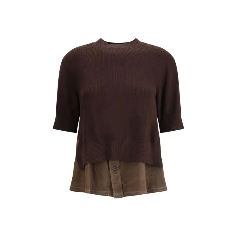 Denim detail Sweater sold by Lord & Taylor