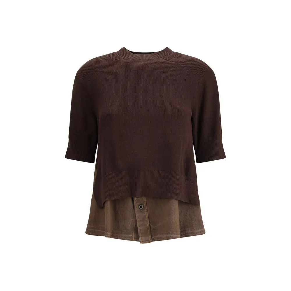 Denim detail Sweater sold by Lord & Taylor