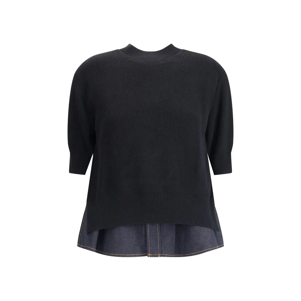 Denim detail Sweater sold by Lord & Taylor