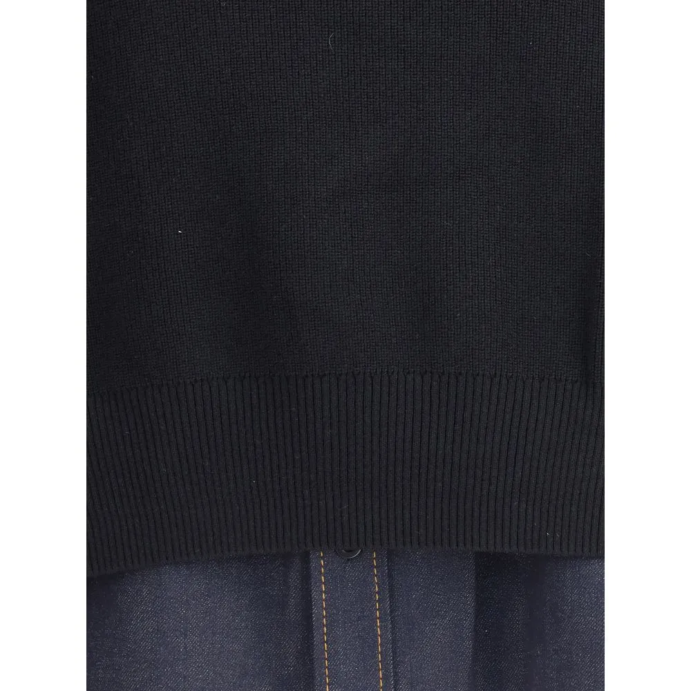 Denim detail Sweater sold by Lord & Taylor product image thumbnail 3